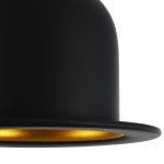 GloboStar® CHARLO 01214 Vintage Κρεμαστό Φωτιστικό Οροφής Μονόφωτο 1 x E27 AC220-240V - Φ26 x Υ16cm - Μαύρο Μεταλλικό Καμπάνα - 5 Χρόνια Εγγύηση