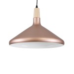 GloboStar® FERCLA 01223 Μοντέρνο Κρεμαστό Φωτιστικό Οροφής Μονόφωτο 1 x E27 AC220-240V - Φ40 x Υ30cm - Χάλκινο Μεταλλικό Καμπάνα - 5 Χρόνια Εγγύηση