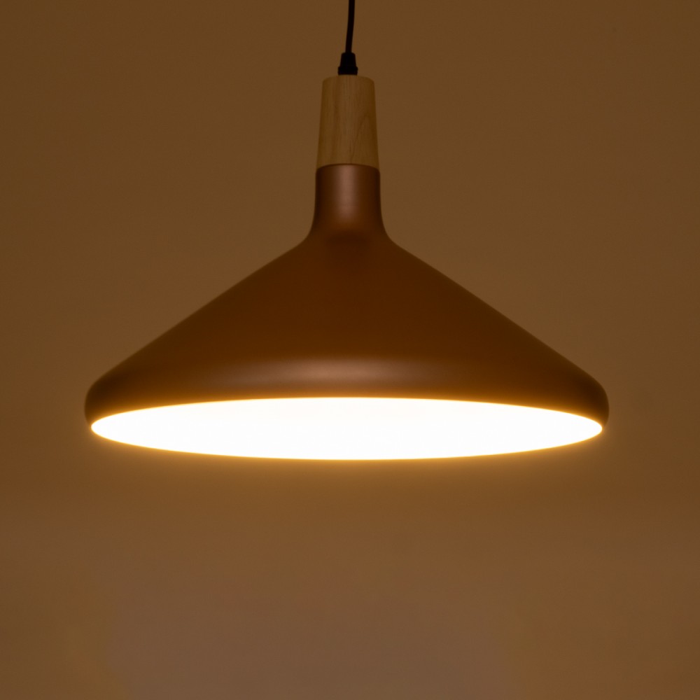 GloboStar® FERCLA 01223 Μοντέρνο Κρεμαστό Φωτιστικό Οροφής Μονόφωτο 1 x E27 AC220-240V - Φ40 x Υ30cm - Χάλκινο Μεταλλικό Καμπάνα - 5 Χρόνια Εγγύηση