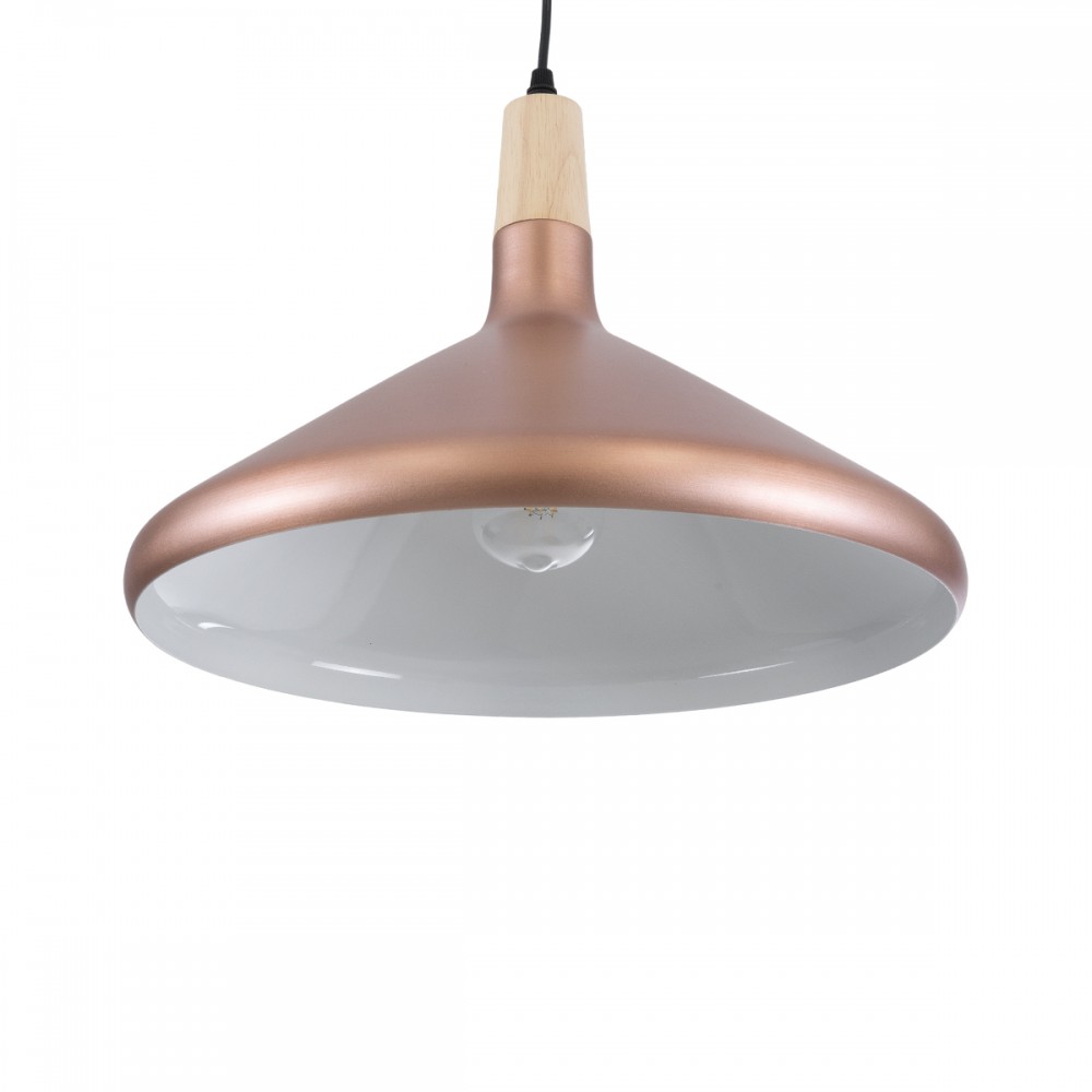 GloboStar® FERCLA 01223 Μοντέρνο Κρεμαστό Φωτιστικό Οροφής Μονόφωτο 1 x E27 AC220-240V - Φ40 x Υ30cm - Χάλκινο Μεταλλικό Καμπάνα - 5 Χρόνια Εγγύηση