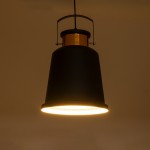 GloboStar® NUNZIATA 01236 Vintage Industrial Κρεμαστό Φωτιστικό Οροφής Μονόφωτο 1 x E27 AC220-240V IP20 - Φ26 x Υ40cm - Μαύρο Μεταλλικό Καμπάνα - 5 Χρόνια Εγγύηση