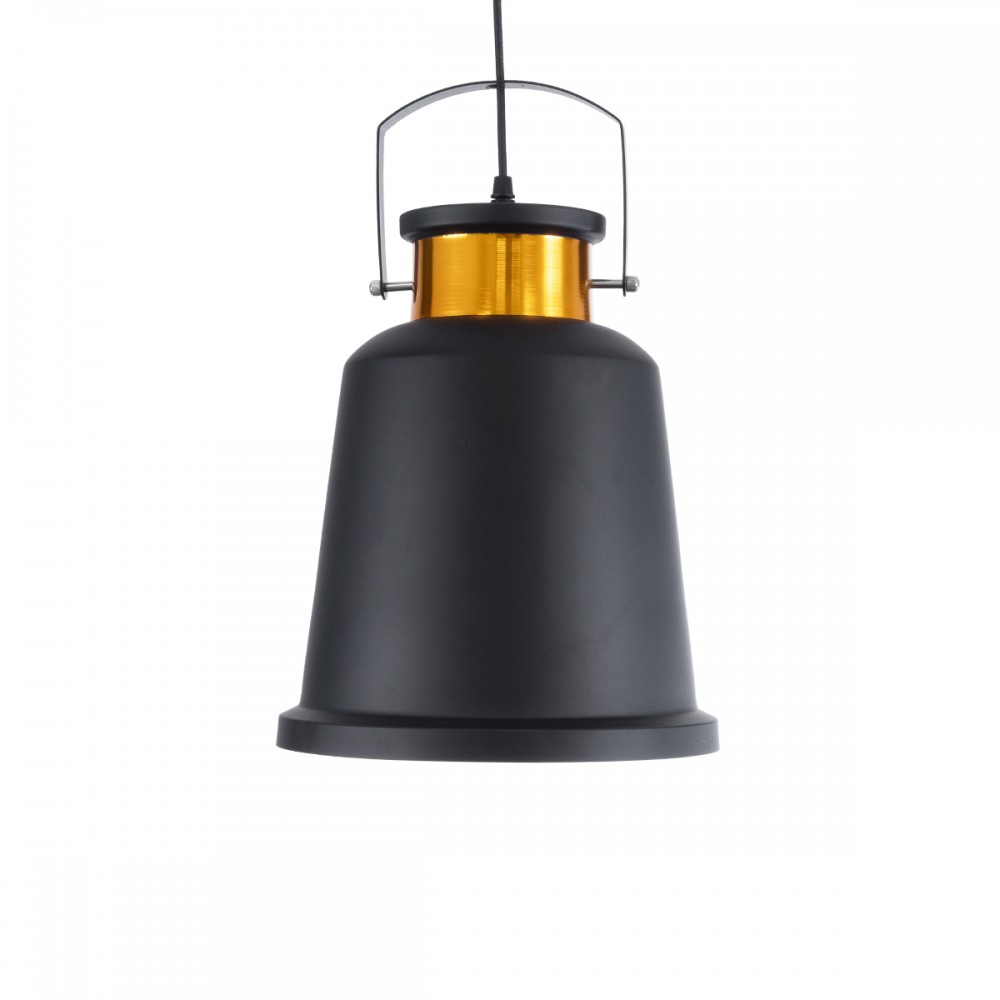 GloboStar® NUNZIATA 01236 Vintage Industrial Κρεμαστό Φωτιστικό Οροφής Μονόφωτο 1 x E27 AC220-240V IP20 - Φ26 x Υ40cm - Μαύρο Μεταλλικό Καμπάνα - 5 Χρόνια Εγγύηση