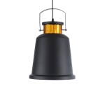 GloboStar® NUNZIATA 01236 Vintage Industrial Κρεμαστό Φωτιστικό Οροφής Μονόφωτο 1 x E27 AC220-240V IP20 - Φ26 x Υ40cm - Μαύρο Μεταλλικό Καμπάνα - 5 Χρόνια Εγγύηση