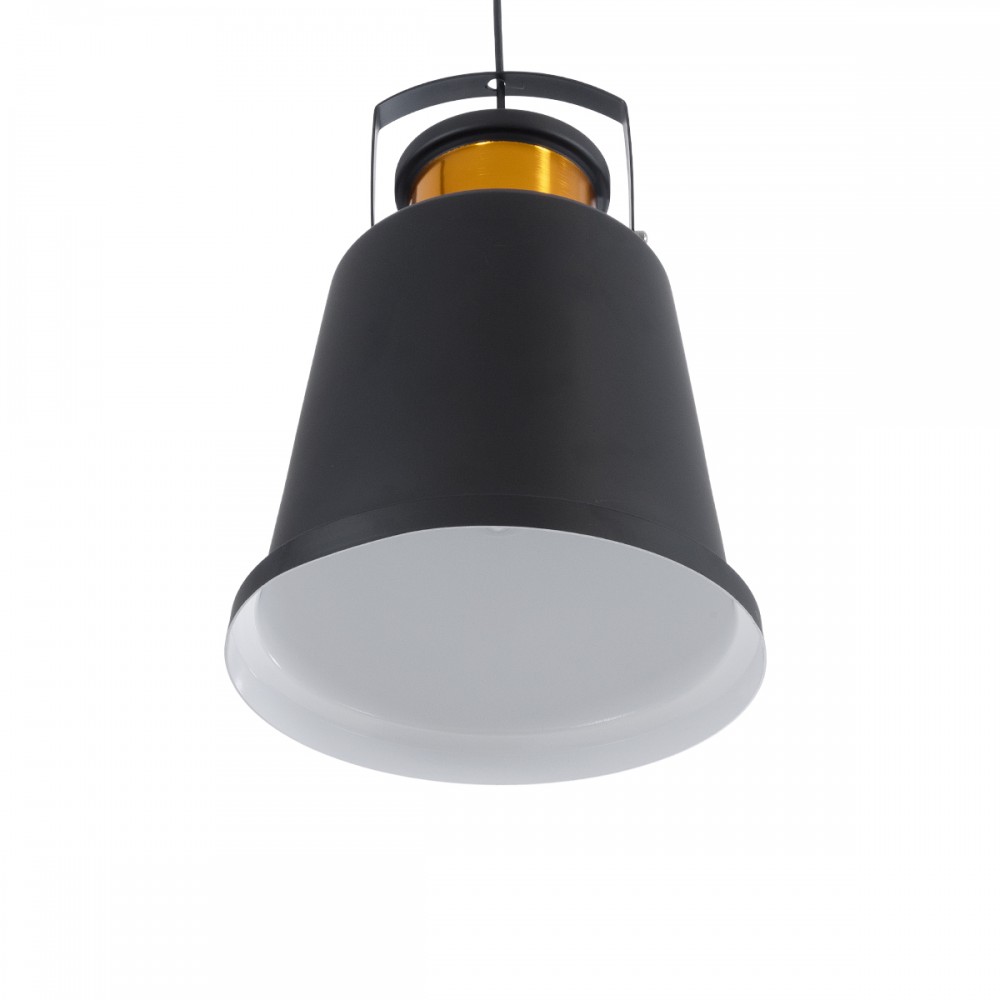 GloboStar® NUNZIATA 01236 Vintage Industrial Κρεμαστό Φωτιστικό Οροφής Μονόφωτο 1 x E27 AC220-240V IP20 - Φ26 x Υ40cm - Μαύρο Μεταλλικό Καμπάνα - 5 Χρόνια Εγγύηση
