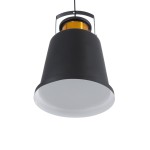 GloboStar® NUNZIATA 01236 Vintage Industrial Κρεμαστό Φωτιστικό Οροφής Μονόφωτο 1 x E27 AC220-240V IP20 - Φ26 x Υ40cm - Μαύρο Μεταλλικό Καμπάνα - 5 Χρόνια Εγγύηση