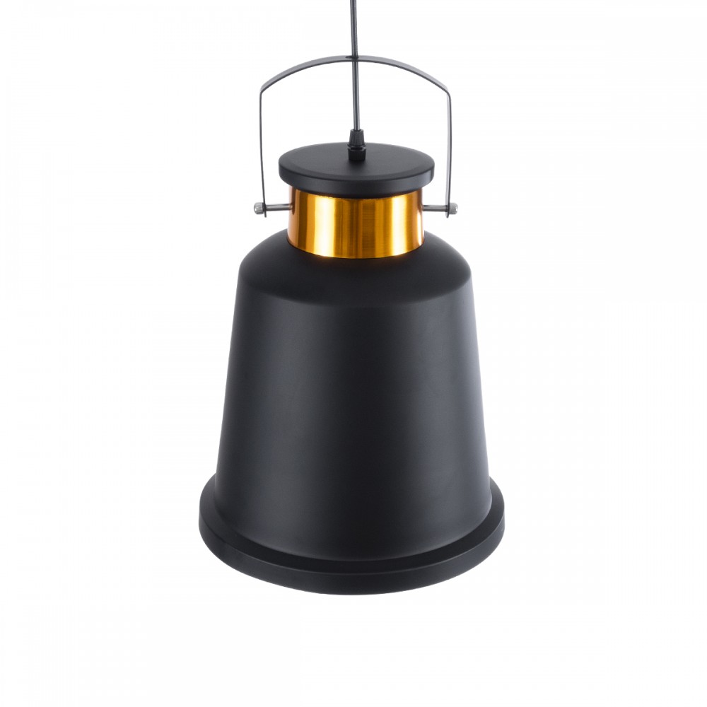 GloboStar® NUNZIATA 01236 Vintage Industrial Κρεμαστό Φωτιστικό Οροφής Μονόφωτο 1 x E27 AC220-240V IP20 - Φ26 x Υ40cm - Μαύρο Μεταλλικό Καμπάνα - 5 Χρόνια Εγγύηση