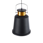 GloboStar® NUNZIATA 01236 Vintage Industrial Κρεμαστό Φωτιστικό Οροφής Μονόφωτο 1 x E27 AC220-240V IP20 - Φ26 x Υ40cm - Μαύρο Μεταλλικό Καμπάνα - 5 Χρόνια Εγγύηση