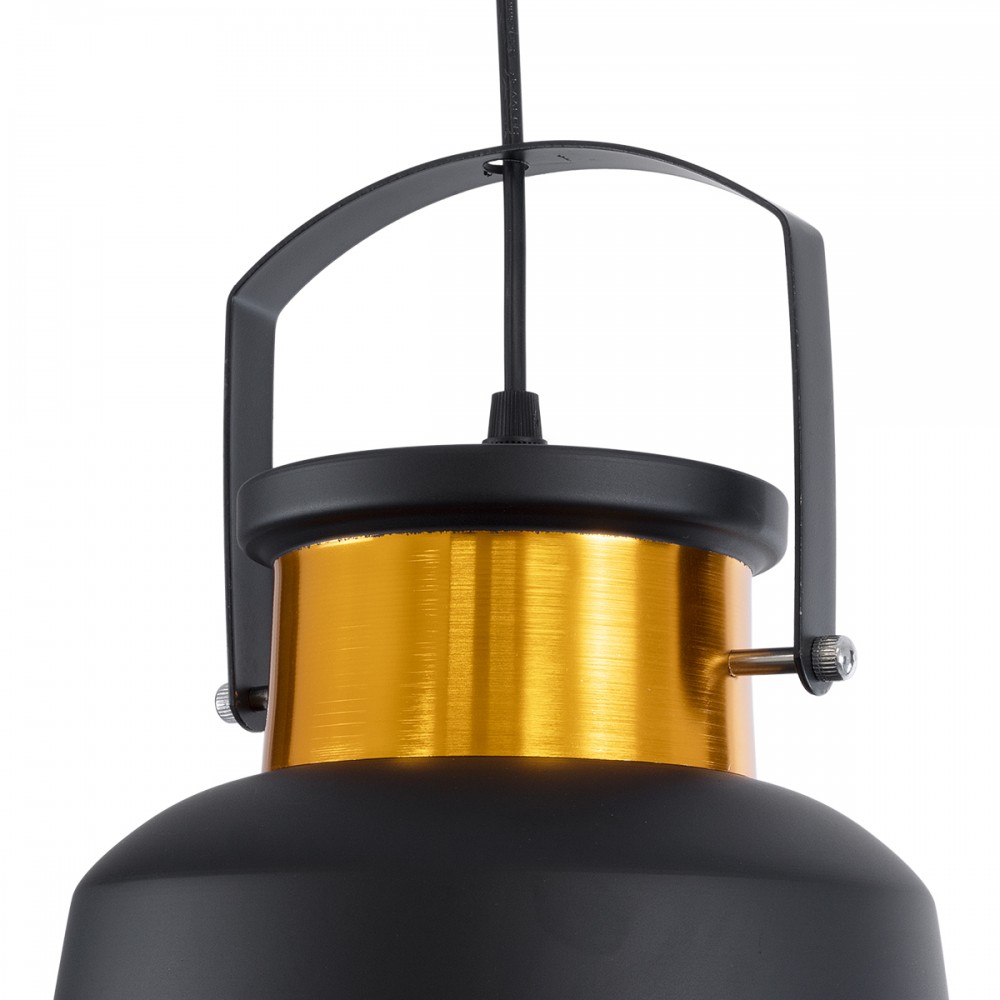 GloboStar® NUNZIATA 01236 Vintage Industrial Κρεμαστό Φωτιστικό Οροφής Μονόφωτο 1 x E27 AC220-240V IP20 - Φ26 x Υ40cm - Μαύρο Μεταλλικό Καμπάνα - 5 Χρόνια Εγγύηση