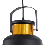 GloboStar® NUNZIATA 01236 Vintage Industrial Κρεμαστό Φωτιστικό Οροφής Μονόφωτο 1 x E27 AC220-240V IP20 - Φ26 x Υ40cm - Μαύρο Μεταλλικό Καμπάνα - 5 Χρόνια Εγγύηση