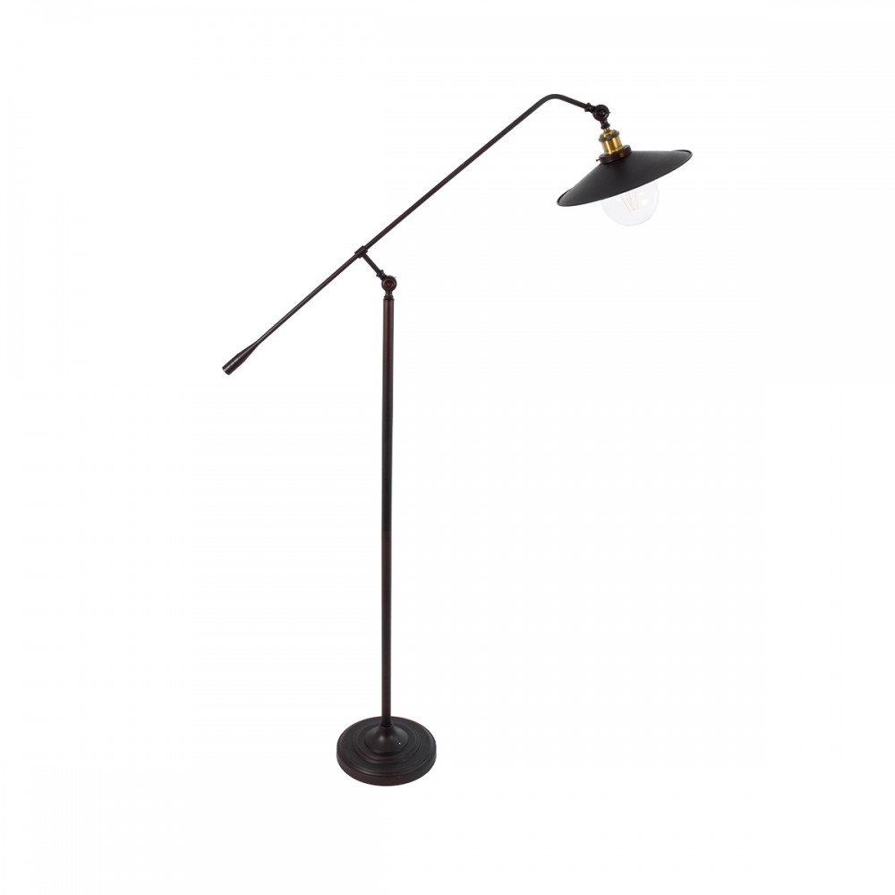 GloboStar® SILENE 01243 Vintage Φωτιστικό Δαπέδου Μονόφωτο 1 x E27 Χάλκινο Μεταλλικό Καμπάνα D30 x H194cm