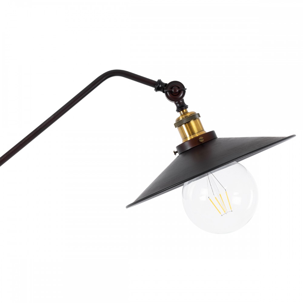 GloboStar® SILENE 01243 Vintage Φωτιστικό Δαπέδου Μονόφωτο 1 x E27 Χάλκινο Μεταλλικό Καμπάνα D30 x H194cm