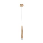 GloboStar® CALISTA 01252 Μοντέρνο Κρεμαστό Φωτιστικό Οροφής LED AC220-240V IP20 - Μ4 x Π3 x Υ33cm - Μπεζ Ξύλινο - Θερμό Λευκό 3000K - 5 Χρόνια Εγγύηση