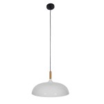 GloboStar® VALLETE WHITE 01256 Μοντέρνο Κρεμαστό Φωτιστικό Οροφής Μονόφωτο 1 x E27 Λευκό Μεταλλικό Καμπάνα Φ45 x Y27cm