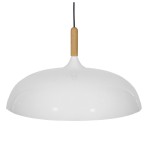 GloboStar® VALLETE WHITE 01256 Μοντέρνο Κρεμαστό Φωτιστικό Οροφής Μονόφωτο 1 x E27 Λευκό Μεταλλικό Καμπάνα Φ45 x Y27cm