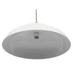 GloboStar® VALLETE WHITE 01256 Μοντέρνο Κρεμαστό Φωτιστικό Οροφής Μονόφωτο 1 x E27 Λευκό Μεταλλικό Καμπάνα Φ45 x Y27cm