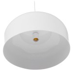 GloboStar® VILI WHITE 01260 Μοντέρνο Κρεμαστό Φωτιστικό Οροφής Μονόφωτο 1 x E27 Λευκό Μεταλλικό Καμπάνα Φ40 x Y27cm