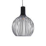 GloboStar® SCANDI 01266 Μοντέρνο Κρεμαστό Φωτιστικό Οροφής Μονόφωτο 1 x E27 AC220-240V IP20 - Φ38 x Υ50cm - Μαύρο Μεταλλικό Καμπάνα - 5 Χρόνια Εγγύηση