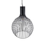 GloboStar® SCANDI 01266 Μοντέρνο Κρεμαστό Φωτιστικό Οροφής Μονόφωτο 1 x E27 AC220-240V IP20 - Φ38 x Υ50cm - Μαύρο Μεταλλικό Καμπάνα - 5 Χρόνια Εγγύηση