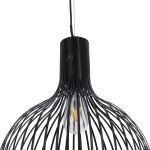 GloboStar® SCANDI 01266 Μοντέρνο Κρεμαστό Φωτιστικό Οροφής Μονόφωτο 1 x E27 AC220-240V IP20 - Φ38 x Υ50cm - Μαύρο Μεταλλικό Καμπάνα - 5 Χρόνια Εγγύηση