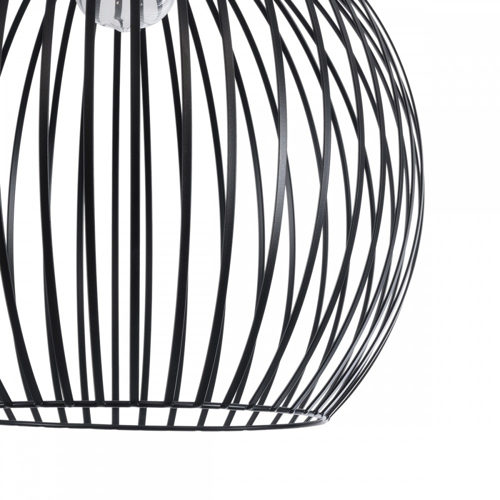 GloboStar® SCANDI 01266 Μοντέρνο Κρεμαστό Φωτιστικό Οροφής Μονόφωτο 1 x E27 AC220-240V IP20 - Φ38 x Υ50cm - Μαύρο Μεταλλικό Καμπάνα - 5 Χρόνια Εγγύηση