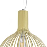 GloboStar® SCANDI 01267 Vintage Industrial Κρεμαστό Φωτιστικό Οροφής Μονόφωτο 1 x E27 AC220-240V IP20 - Φ38 x Υ50cm - Μπεζ Μεταλλικό Πλέγμα - 5 Χρόνια Εγγύηση