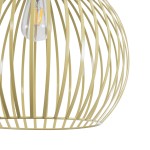 GloboStar® SCANDI 01267 Vintage Industrial Κρεμαστό Φωτιστικό Οροφής Μονόφωτο 1 x E27 AC220-240V IP20 - Φ38 x Υ50cm - Μπεζ Μεταλλικό Πλέγμα - 5 Χρόνια Εγγύηση