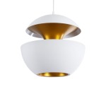 GloboStar® SEVILLE WHITE 01268 Μοντέρνο Κρεμαστό Φωτιστικό Οροφής Μονόφωτο 1 x E27 AC220-240V IP20 - Φ35 x Υ35cm - Λευκό Μεταλλικό Φιγούρα - 5 Χρόνια Εγγύηση