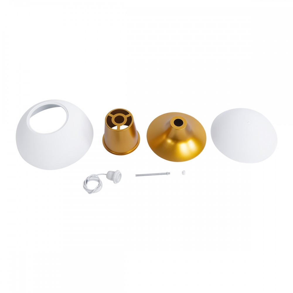 GloboStar® SEVILLE WHITE 01268 Μοντέρνο Κρεμαστό Φωτιστικό Οροφής Μονόφωτο 1 x E27 AC220-240V IP20 - Φ35 x Υ35cm - Λευκό Μεταλλικό Φιγούρα - 5 Χρόνια Εγγύηση