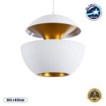 GloboStar® SEVILLE WHITE 01268 Μοντέρνο Κρεμαστό Φωτιστικό Οροφής Μονόφωτο 1 x E27 AC220-240V IP20 - Φ35 x Υ35cm - Λευκό Μεταλλικό Φιγούρα - 5 Χρόνια Εγγύηση