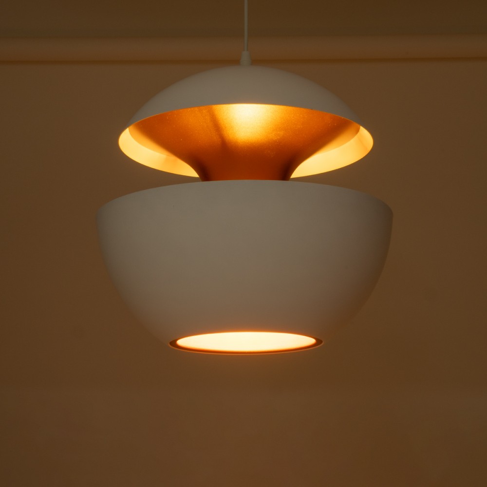 GloboStar® SEVILLE WHITE 01268 Μοντέρνο Κρεμαστό Φωτιστικό Οροφής Μονόφωτο 1 x E27 AC220-240V IP20 - Φ35 x Υ35cm - Λευκό Μεταλλικό Φιγούρα - 5 Χρόνια Εγγύηση