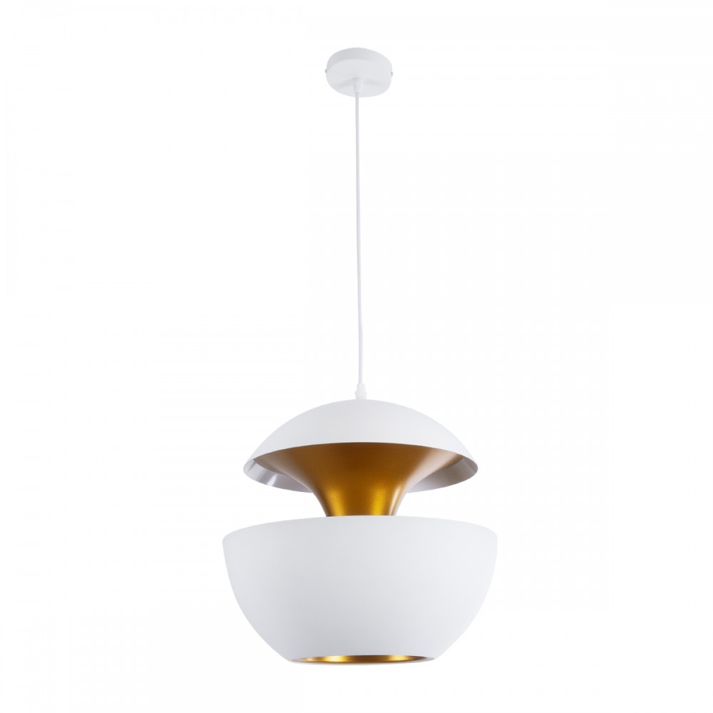 GloboStar® SEVILLE WHITE 01268 Μοντέρνο Κρεμαστό Φωτιστικό Οροφής Μονόφωτο 1 x E27 AC220-240V IP20 - Φ35 x Υ35cm - Λευκό Μεταλλικό Φιγούρα - 5 Χρόνια Εγγύηση