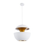 GloboStar® SEVILLE WHITE 01268 Μοντέρνο Κρεμαστό Φωτιστικό Οροφής Μονόφωτο 1 x E27 AC220-240V IP20 - Φ35 x Υ35cm - Λευκό Μεταλλικό Φιγούρα - 5 Χρόνια Εγγύηση