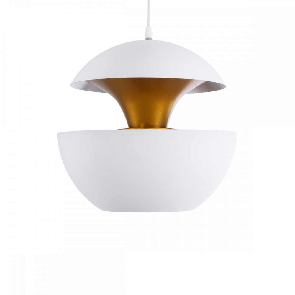 GloboStar® SEVILLE WHITE 01268 Μοντέρνο Κρεμαστό Φωτιστικό Οροφής Μονόφωτο 1 x E27 AC220-240V IP20 - Φ35 x Υ35cm - Λευκό Μεταλλικό Φιγούρα - 5 Χρόνια Εγγύηση