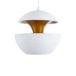GloboStar® SEVILLE WHITE 01268 Μοντέρνο Κρεμαστό Φωτιστικό Οροφής Μονόφωτο 1 x E27 AC220-240V IP20 - Φ35 x Υ35cm - Λευκό Μεταλλικό Φιγούρα - 5 Χρόνια Εγγύηση