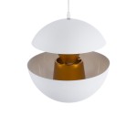 GloboStar® SEVILLE WHITE 01268 Μοντέρνο Κρεμαστό Φωτιστικό Οροφής Μονόφωτο 1 x E27 AC220-240V IP20 - Φ35 x Υ35cm - Λευκό Μεταλλικό Φιγούρα - 5 Χρόνια Εγγύηση