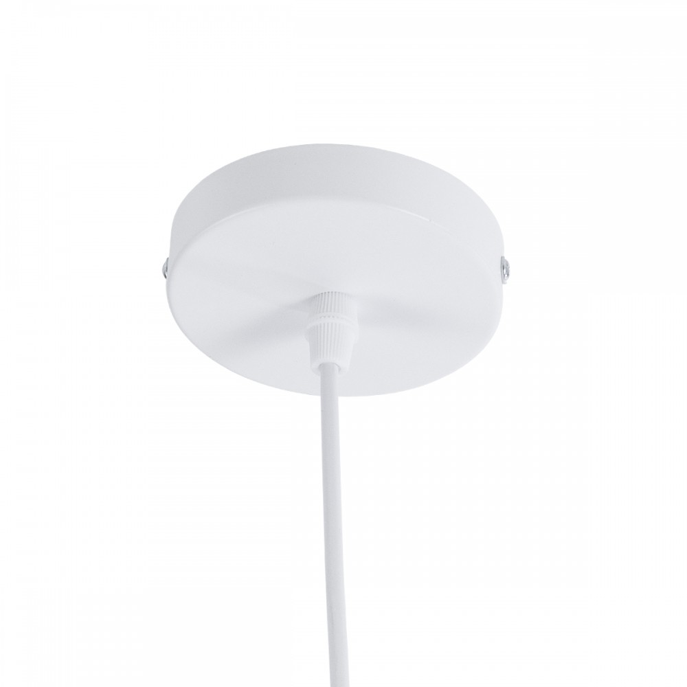 GloboStar® SEVILLE WHITE 01268 Μοντέρνο Κρεμαστό Φωτιστικό Οροφής Μονόφωτο 1 x E27 AC220-240V IP20 - Φ35 x Υ35cm - Λευκό Μεταλλικό Φιγούρα - 5 Χρόνια Εγγύηση