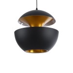 GloboStar® SEVILLE BLACK 01269 Μοντέρνο Κρεμαστό Φωτιστικό Οροφής Μονόφωτο 1 x E27 AC220-240V IP20 - Φ35 x Υ35cm - Μαύρο Μεταλλικό Φιγούρα - 5 Χρόνια Εγγύηση