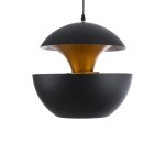 GloboStar® SEVILLE BLACK 01269 Μοντέρνο Κρεμαστό Φωτιστικό Οροφής Μονόφωτο 1 x E27 AC220-240V IP20 - Φ35 x Υ35cm - Μαύρο Μεταλλικό Φιγούρα - 5 Χρόνια Εγγύηση