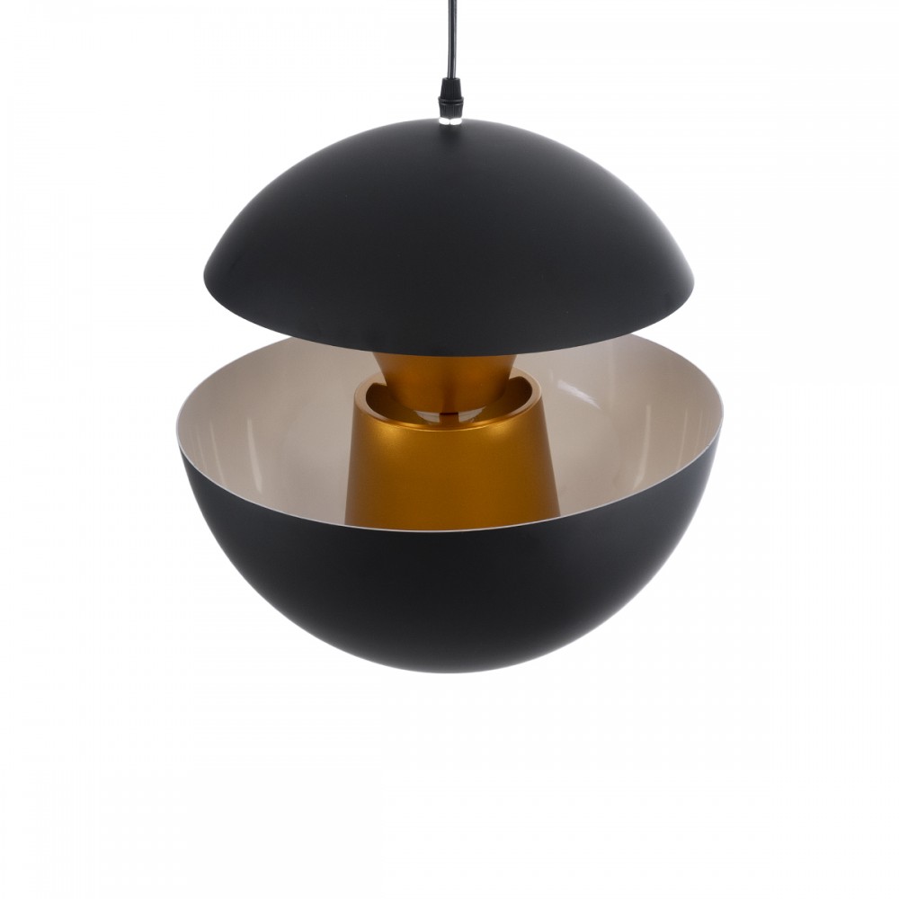 GloboStar® SEVILLE BLACK 01269 Μοντέρνο Κρεμαστό Φωτιστικό Οροφής Μονόφωτο 1 x E27 AC220-240V IP20 - Φ35 x Υ35cm - Μαύρο Μεταλλικό Φιγούρα - 5 Χρόνια Εγγύηση