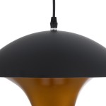 GloboStar® SEVILLE BLACK 01269 Μοντέρνο Κρεμαστό Φωτιστικό Οροφής Μονόφωτο 1 x E27 AC220-240V IP20 - Φ35 x Υ35cm - Μαύρο Μεταλλικό Φιγούρα - 5 Χρόνια Εγγύηση