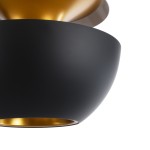 GloboStar® SEVILLE BLACK 01269 Μοντέρνο Κρεμαστό Φωτιστικό Οροφής Μονόφωτο 1 x E27 AC220-240V IP20 - Φ35 x Υ35cm - Μαύρο Μεταλλικό Φιγούρα - 5 Χρόνια Εγγύηση