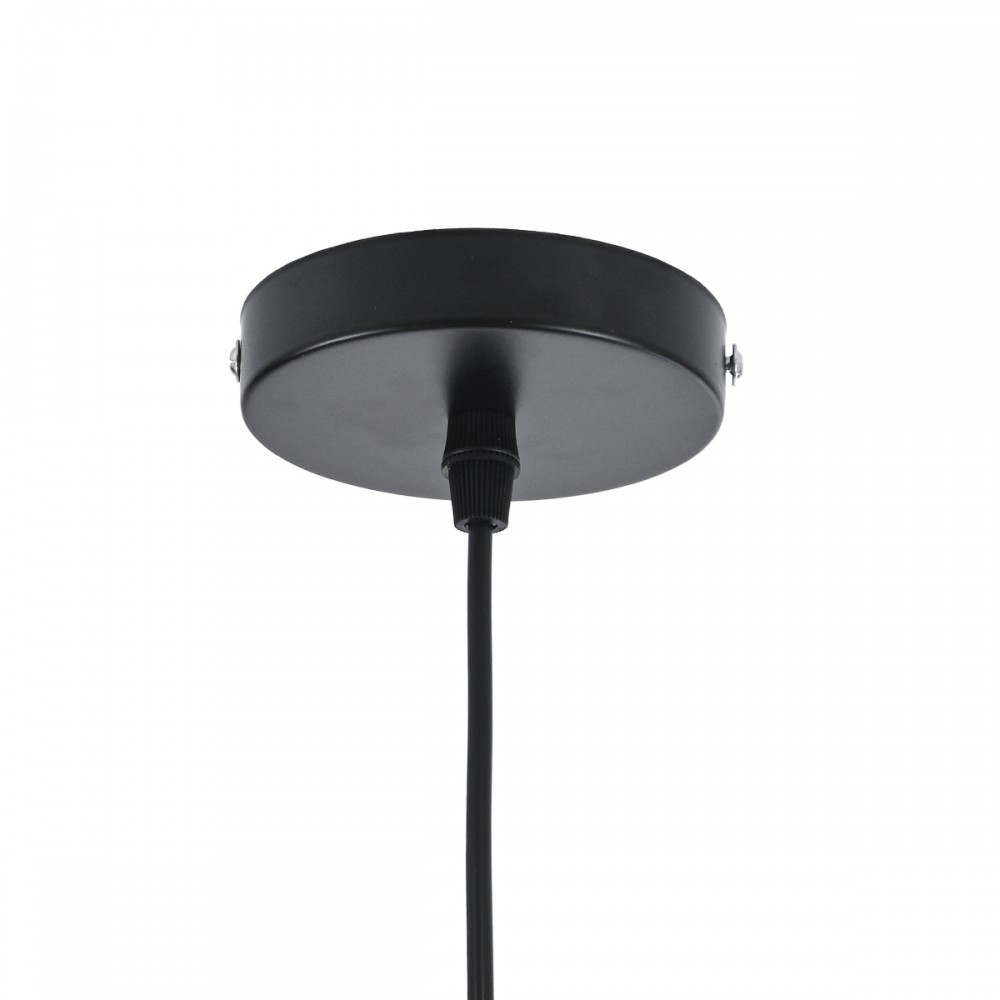 GloboStar® SEVILLE BLACK 01269 Μοντέρνο Κρεμαστό Φωτιστικό Οροφής Μονόφωτο 1 x E27 AC220-240V IP20 - Φ35 x Υ35cm - Μαύρο Μεταλλικό Φιγούρα - 5 Χρόνια Εγγύηση