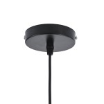 GloboStar® SEVILLE BLACK 01269 Μοντέρνο Κρεμαστό Φωτιστικό Οροφής Μονόφωτο 1 x E27 AC220-240V IP20 - Φ35 x Υ35cm - Μαύρο Μεταλλικό Φιγούρα - 5 Χρόνια Εγγύηση
