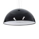 GloboStar® SERENIA BLACK 01270 Μοντέρνο Κρεμαστό Φωτιστικό Οροφής Μονόφωτο 1 x E27 AC220-240V IP20 - Φ60 x Υ30cm - Μαύρο Γύψινο Καμπάνα - 5 Χρόνια Εγγύηση