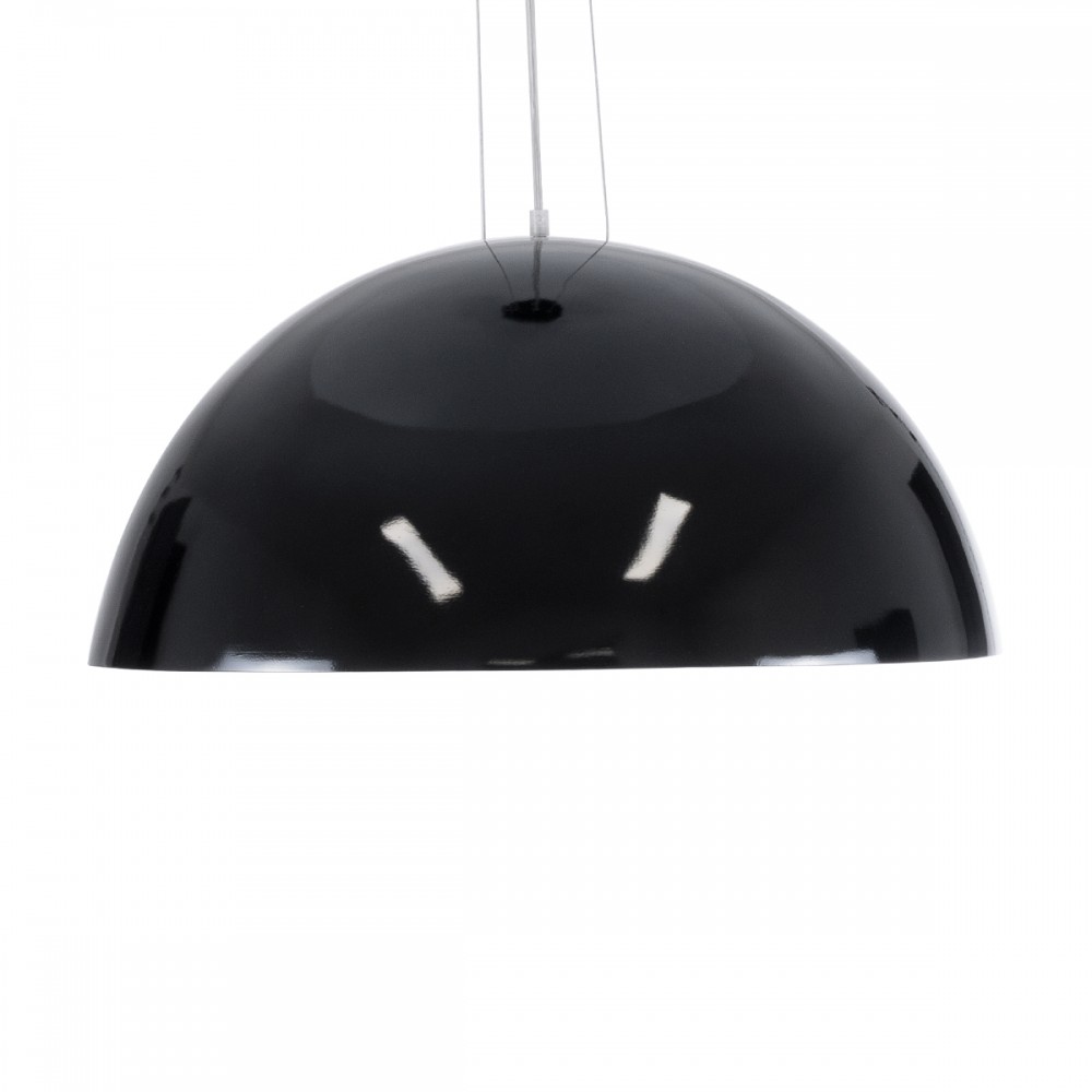GloboStar® SERENIA BLACK 01270 Μοντέρνο Κρεμαστό Φωτιστικό Οροφής Μονόφωτο 1 x E27 AC220-240V IP20 - Φ60 x Υ30cm - Μαύρο Γύψινο Καμπάνα - 5 Χρόνια Εγγύηση
