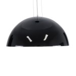 GloboStar® SERENIA BLACK 01270 Μοντέρνο Κρεμαστό Φωτιστικό Οροφής Μονόφωτο 1 x E27 AC220-240V IP20 - Φ60 x Υ30cm - Μαύρο Γύψινο Καμπάνα - 5 Χρόνια Εγγύηση