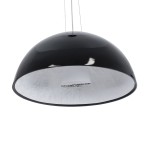 GloboStar® SERENIA BLACK 01270 Μοντέρνο Κρεμαστό Φωτιστικό Οροφής Μονόφωτο 1 x E27 AC220-240V IP20 - Φ60 x Υ30cm - Μαύρο Γύψινο Καμπάνα - 5 Χρόνια Εγγύηση