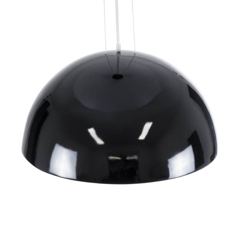 GloboStar® SERENIA BLACK 01270 Μοντέρνο Κρεμαστό Φωτιστικό Οροφής Μονόφωτο 1 x E27 AC220-240V IP20 - Φ60 x Υ30cm - Μαύρο Γύψινο Καμπάνα - 5 Χρόνια Εγγύηση
