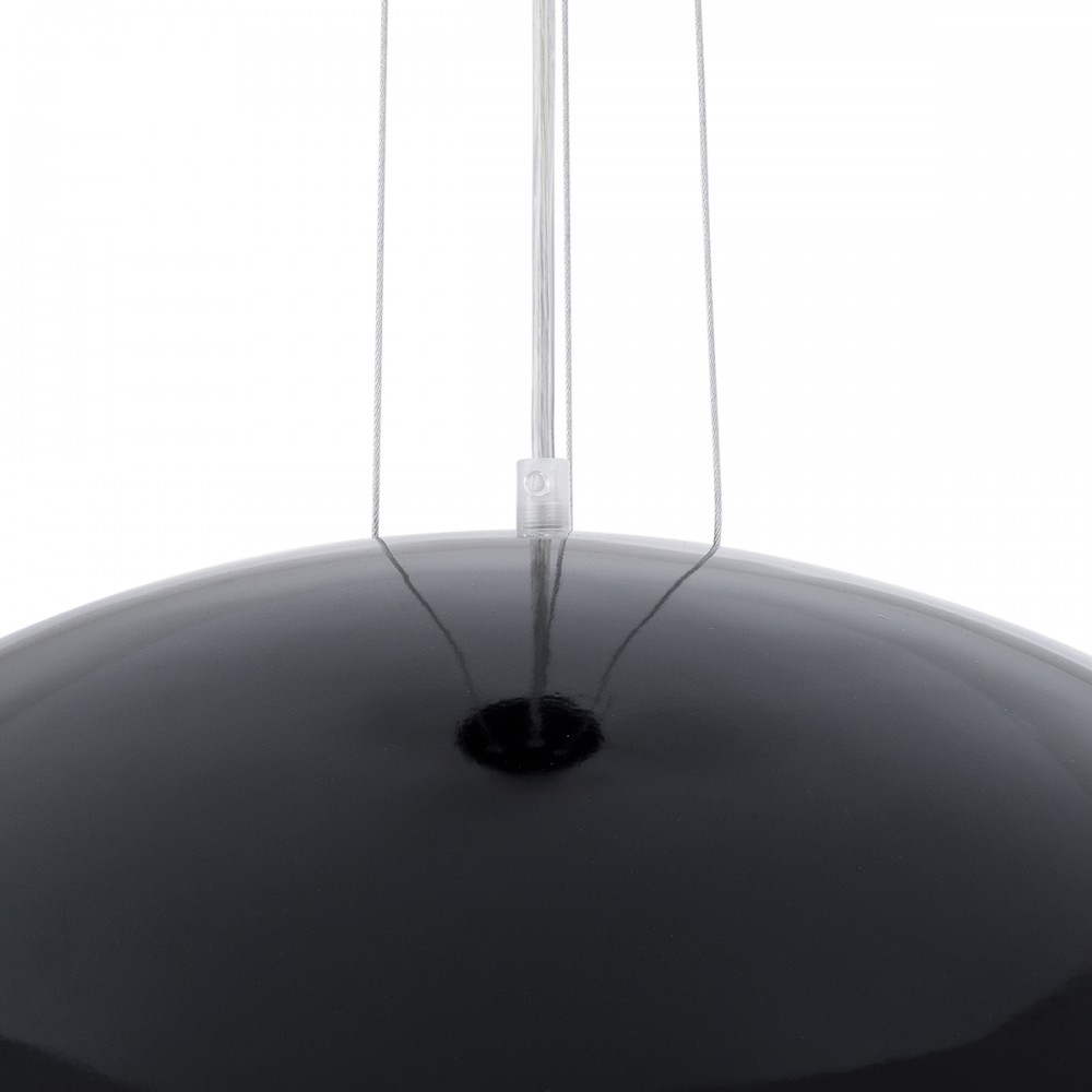 GloboStar® SERENIA BLACK 01270 Μοντέρνο Κρεμαστό Φωτιστικό Οροφής Μονόφωτο 1 x E27 AC220-240V IP20 - Φ60 x Υ30cm - Μαύρο Γύψινο Καμπάνα - 5 Χρόνια Εγγύηση