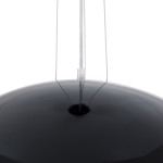 GloboStar® SERENIA BLACK 01270 Μοντέρνο Κρεμαστό Φωτιστικό Οροφής Μονόφωτο 1 x E27 AC220-240V IP20 - Φ60 x Υ30cm - Μαύρο Γύψινο Καμπάνα - 5 Χρόνια Εγγύηση